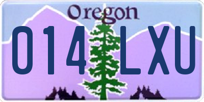 OR license plate 014LXU