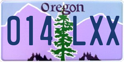 OR license plate 014LXX