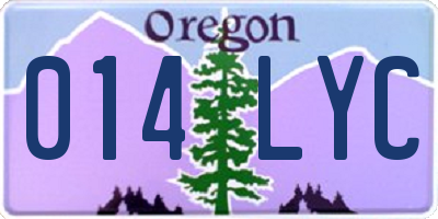 OR license plate 014LYC