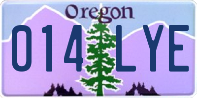 OR license plate 014LYE