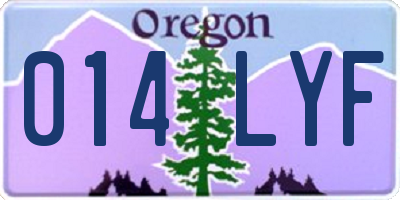 OR license plate 014LYF