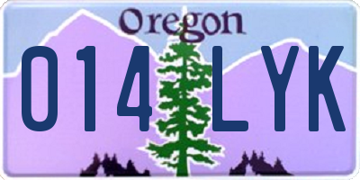 OR license plate 014LYK