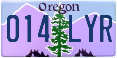 OR license plate 014LYR