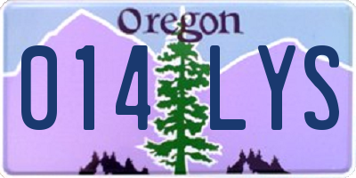 OR license plate 014LYS