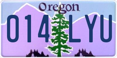 OR license plate 014LYU