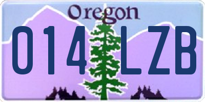 OR license plate 014LZB