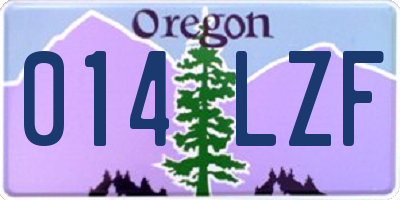 OR license plate 014LZF
