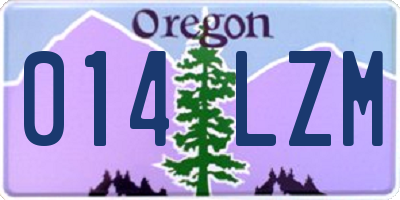 OR license plate 014LZM