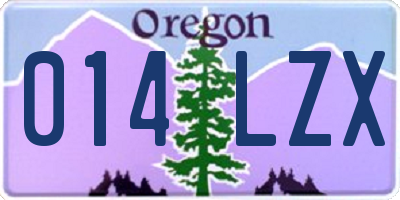 OR license plate 014LZX