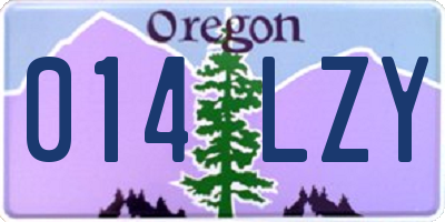 OR license plate 014LZY