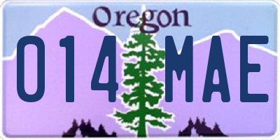 OR license plate 014MAE