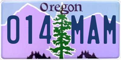 OR license plate 014MAM