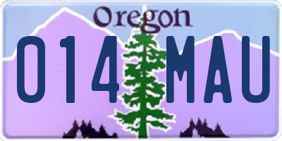 OR license plate 014MAU