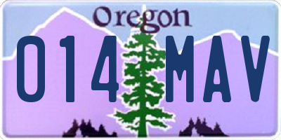 OR license plate 014MAV