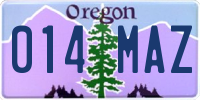 OR license plate 014MAZ