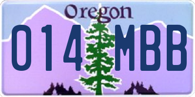 OR license plate 014MBB