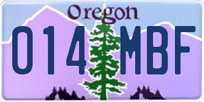 OR license plate 014MBF