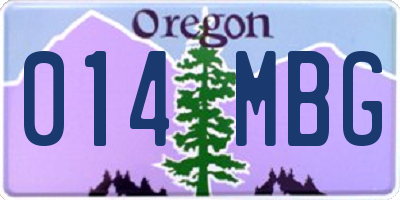 OR license plate 014MBG
