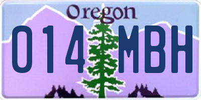 OR license plate 014MBH