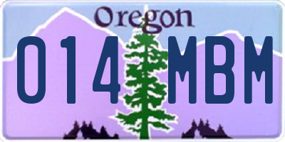 OR license plate 014MBM