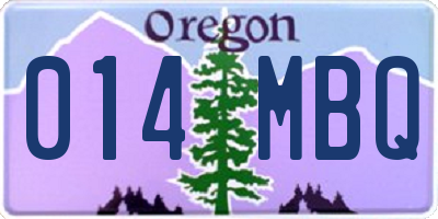 OR license plate 014MBQ