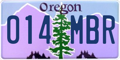 OR license plate 014MBR
