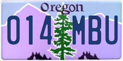 OR license plate 014MBU