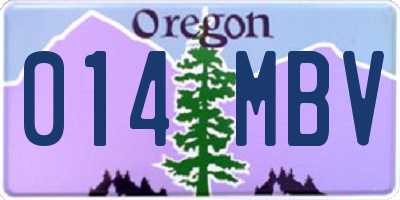 OR license plate 014MBV