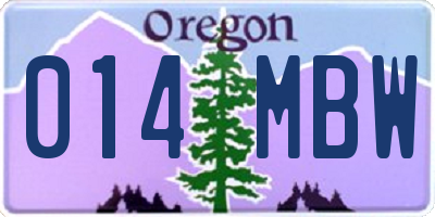 OR license plate 014MBW