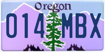 OR license plate 014MBX