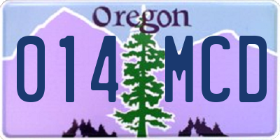 OR license plate 014MCD