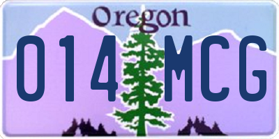 OR license plate 014MCG