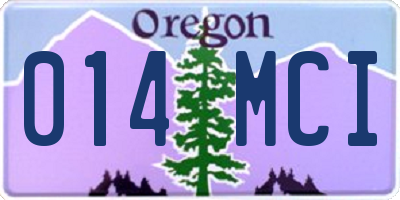 OR license plate 014MCI