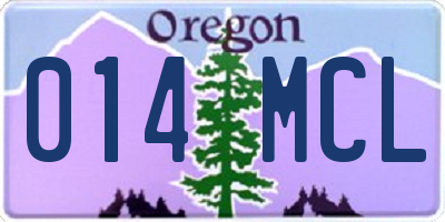 OR license plate 014MCL