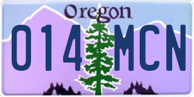 OR license plate 014MCN