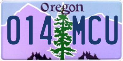 OR license plate 014MCU