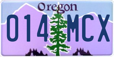 OR license plate 014MCX