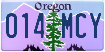 OR license plate 014MCY