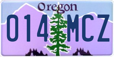 OR license plate 014MCZ