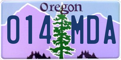 OR license plate 014MDA