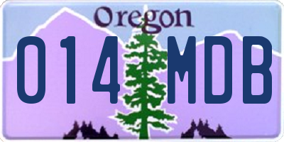 OR license plate 014MDB