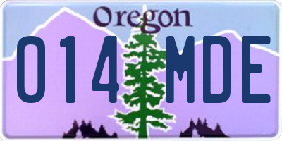 OR license plate 014MDE