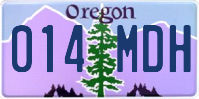 OR license plate 014MDH
