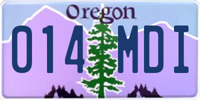 OR license plate 014MDI