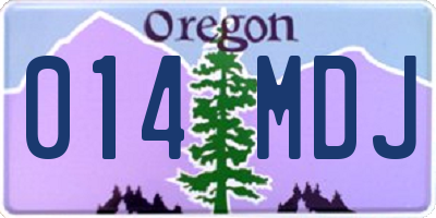 OR license plate 014MDJ
