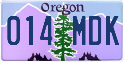 OR license plate 014MDK