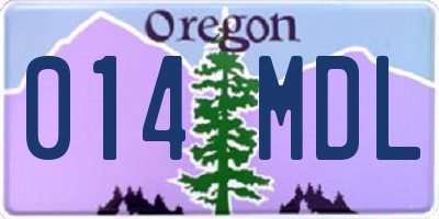 OR license plate 014MDL