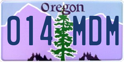 OR license plate 014MDM