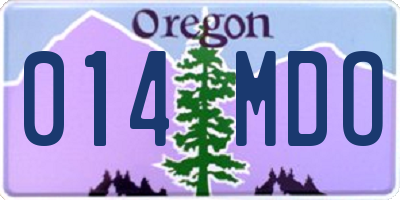 OR license plate 014MDO