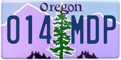 OR license plate 014MDP